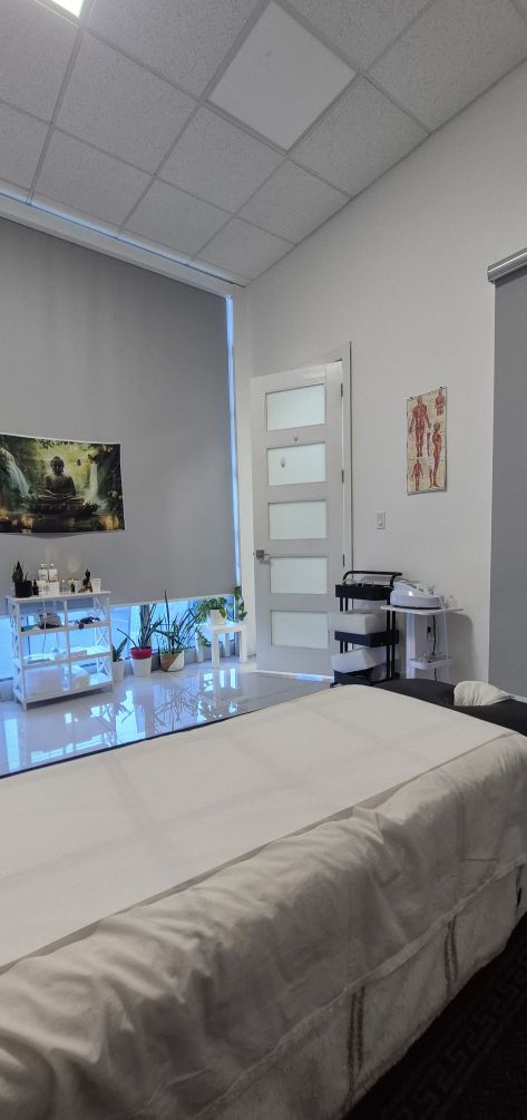 Nerve Treatment room with an anatomy chart and treatment table